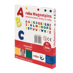 roba Magnet Buchstaben ABC Set 31tlg Magnetpins aus Holz