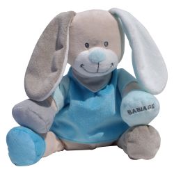 Babiage Doodoo Einschlafhilfe Hase türkis Plüschtier mit Soundmodul Schlafhilfe