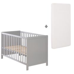 Roba Beistellbett 60x120cm 5 Schlupfsprossen Lattenrost & Matratze