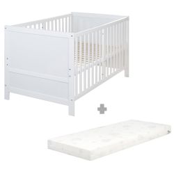 roba Babybett EASY SLEEP 70x140 cm inkl Matratze safe asleep Roll Air weiß