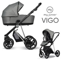 My Junior VIGO 2in1 Kinderwagen-Set - Satin Grey - XXL-Zubehörpaket