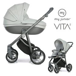 My Junior VITA 2 - 2in1 Kinderwagen-Set - Cegan Leather Soft Grey - XXL-Zubehörpaket