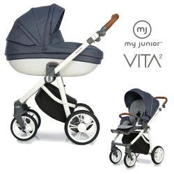 My Junior VITA 2 - 2in1 Kinderwagen-Set - Denim Navy - XXL-Zubehörpaket