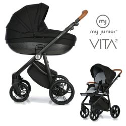 My Junior VITA 2 - 2in1 Kinderwagen-Set - Black Edition - XXL-Zubehörpaket