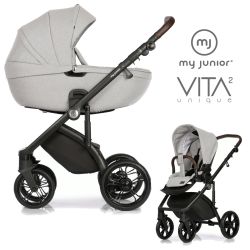 My Junior VITA unique 2 - 2in1 Kinderwagen-Set Salt Pepper - XXL-Zubehörpaket