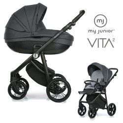 My Junior VITA 2 - 2in1 Kinderwagen-Set - Denim Dark Grey - XXL-Zubehörpaket