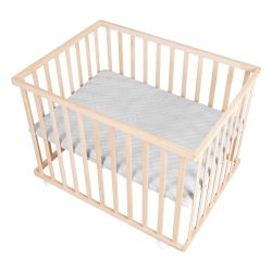 Roba Laufgitter roba Style 75x100cm Bio-Buche grauer Schutzeinlage & Rollen