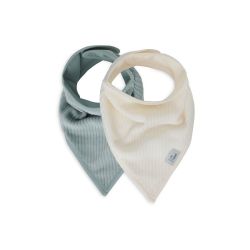 Jollein Lätzchen Bandana Velvet Rib Sea Green/Ivory 2 Stück Grün