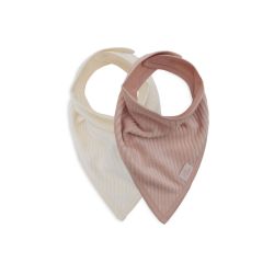 Jollein Lätzchen Bandana Velvet Rib Wild Rose/Ivory 2 Stück Rosa