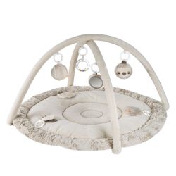 Fehn 3-D-Activity-Decke Faultier Lazy, Crazy & Pink Grau/Beige