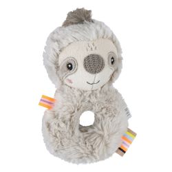 Fehn Ring-Greifling 14cm Faultier Lazy, Crazy & Pink Grau/Beige