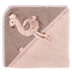 Fehn Kapuzenbadetuch 80x80cm Flamingo Lazy, Crazy & Pink Rose