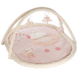 Fehn feehnLAND 3-D-Activity-Decke Krabbeldecke Vogel Rose/Beige