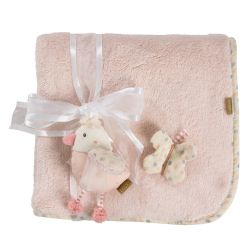 Fehn feehnLAND Kuscheldecke Vogel Rose 100 x 75 cm