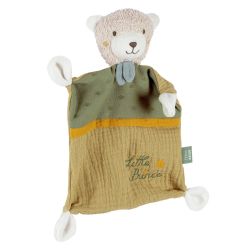 Fehn fehnNATUR Slogan Schmusetuch Bär Prince Grün 26 cm