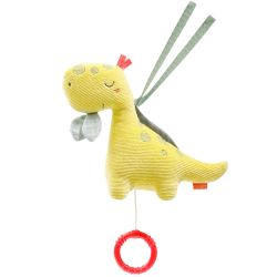 Fehn Mini-Spieluhr Happy Dino mit Mozarts Wiegenlied ab 0+ Monaten