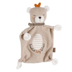 Fehn fehnNATUR Slogan Schmusetuch Teddy Baby Braun 28 cm