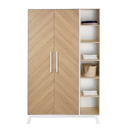 Schardt Fishbone Schrank 2 Türen mit Seitenregal Vicenza Oak/Clay