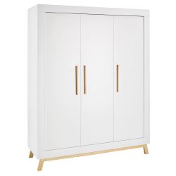 Schardt Kleiderschrank Miami White Schrank 3-türig weiß geölt