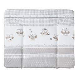 Roba Wickelauflage 85x75cm aus Folie im Design Eulenbabys grau-taupe