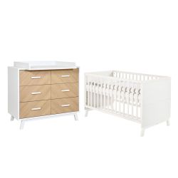 Schardt Kinderzimmer Set Fishbone 3-teilig Kinderbett Wickelkommode & Ansatz