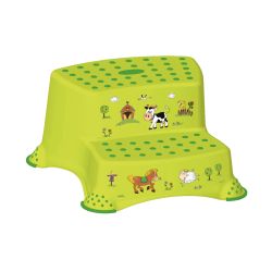 Keeeper Funny Farm Tritthocker zweistufig mit Anti-rutsch-Funktion green meadow