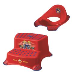 Keeeper 2er Set Fireman Feuerwehrmann Sam Schemel 2-stufig & WC-Sitz Cherry Red