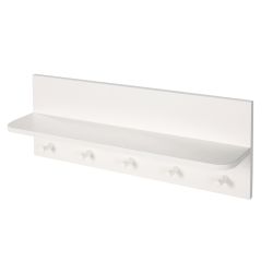 Roba Wandgarderobe Ablage 5 Haken 29 x 90 x 15 cm weiß