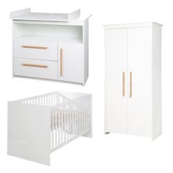 roba Kinderzimmer Set Lilo Bett Wickelkommode Kinderkleiderschrank weiß