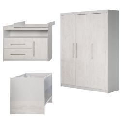 Roba Zimmerset Maren 2 Kombi-Bett 70x140cm Wickelkommode & Schrank 3-türig