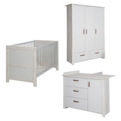 Roba Zimmerset Mila Kombi-Bett 70x140cm Wickelkommode & Schrank 3-türig