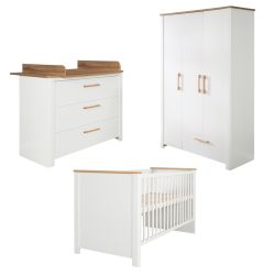Roba Zimmerset Ava 3-teilig Kinderbett 70x140 Wickelkommode Schrank 3-türig