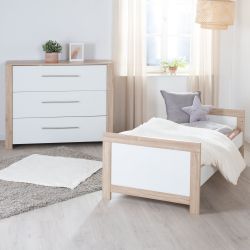 roba Babymöbel Set 2-teilig Malo Kinderbett Wickelkommode Artisan Eiche