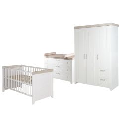 Roba Zimmerset Felicia Kombi-Bett 70x140cm Wickelkommode Schrank 3-türig