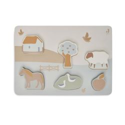 Jollein Puzzle aus Holz 28x20x2 cm Farm