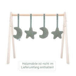Jollein Spielfiguren Spielzeug 4 Stück für Babygym Spieltrapez Moon ash green
