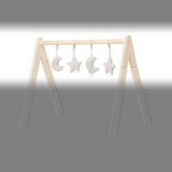 Jollein Spielzeug Aufhänger für Spieltrapez Moon nougat 4 Stück Mond & Sterne