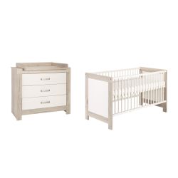 Schardt Kinderzimmer-Set Nordic Halifax Bett, Umbauseiten und Wickelkommode