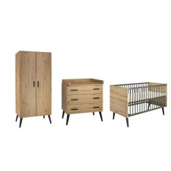 Schardt Kinderzimmer Set Morris Oak 4-teilig Schrank 2 Türen