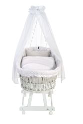 Alvi Stubenwagengarnitur Birthe 3-tlg. Himmelset Raute taupe  80x80 cm