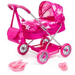 Bayer Design Puppenwagen Smarty Set mit Zubehör pink Sterne