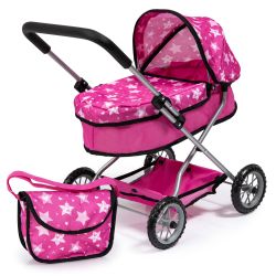 Bayer Design Puppenwagen Smarty mit Wickeltasche Sterne pink