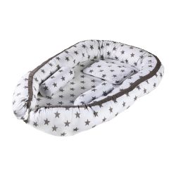 Schardt Babynest Kuschelnest Nestchen 90x50 cm Big Stars grey 