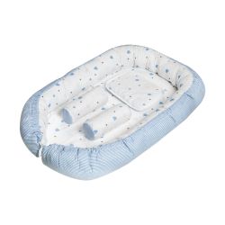 Schardt Babynest Kuschelnest Nestchen 90x50 cm Herzchen hellblau 