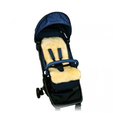 Heitmann Lammfell Auflage für Kinderwagen Buggy Autositz ca. 77x35 cm gold beige