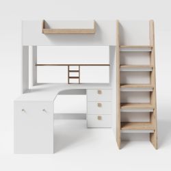 roba Hochbett SMALL WORLD ARTESANA 90x200 cm Weiß Artisan Eiche