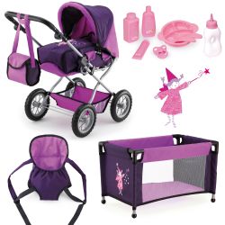 Bayer Design Kombi-Puppenwagen Grande lila Set