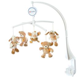 Fehn Rainbow Musik-Mobile Teddy, Hund und Ente