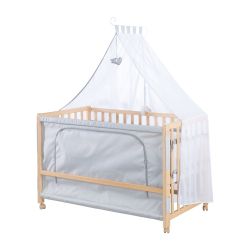Roba Kids Beistellbett 60x120 cm Jumbo twins grau - natur lackiert