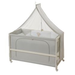 Roba Room Bed Kinderbett Beistellbett Heartbreakerbär 60x120 weiß lackiert